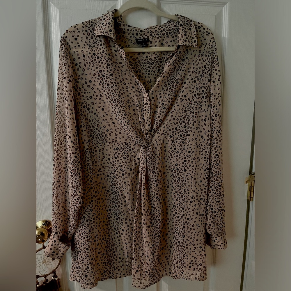 Torrid Sheer Leopard Blouse